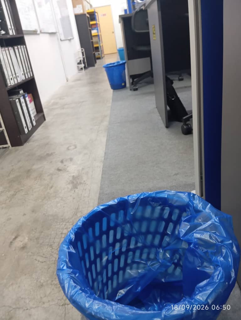 Clean office corridor prepared for the day